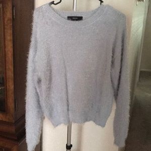 Forever 21 Fuzzy Ice Blue Sweater